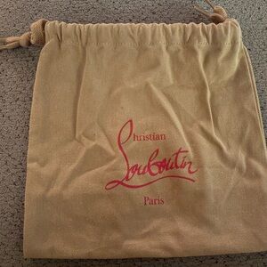 Christian Louboutin Tan Dust Bag with Red Logo